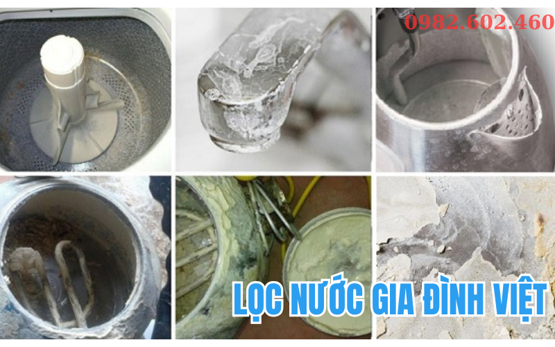 Thiết bị sử dụng của gia đình cặn canxi bám chặt